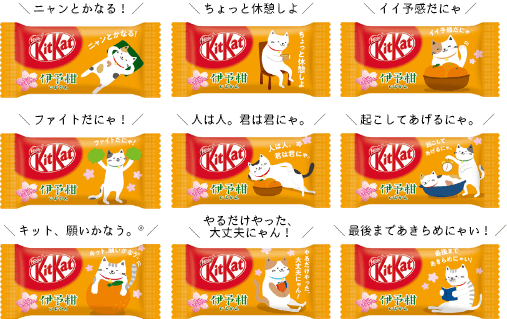 個包装には受験生を勇気づける、応援メッセージ入り (全9種類)