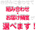 お好みに合わせて組み合わせ・お届け頻度が選べます!