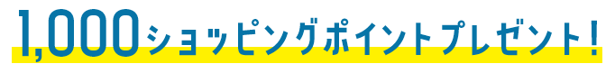 1,000ショッピングポイントプレゼント!