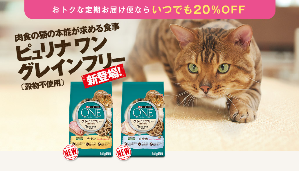 肉食の猫の本能が求める食事 ピュリナ ワン グレインフリー 穀物不使用