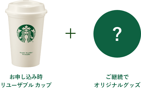 お申し込み時リユーザブル カップ+ご継続でオリジナルグッズ